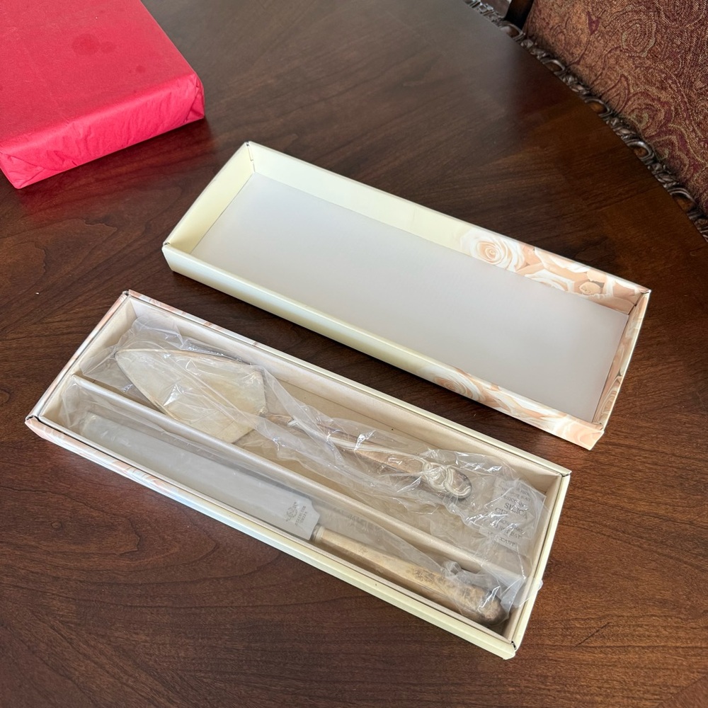 Vintage Lenox Forevermore 2-Piece Set Wedding Cake Dessert Serving Utensils - Picture 1 of 11